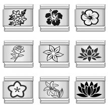 Gemosa 2025 Mode Neue Top Edelstahl Blume Charme Italienische Links Fit 9mm Armband DIY Herstellung Von Schmuck