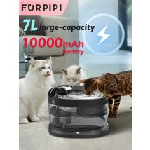 FURPIPI 7L Fontana per cani e gatti Batteria da 10000 mAh Abbeveratoio wireless con sensore di movimento Doppia alimentazione Distributore di acqua per cani e gatti