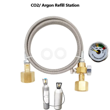 CO2 Cylinder Refilling Station for Sodastream Charging Adapter 1.5m Steel Braided Hose W21.8-14|DIN477|CGA320