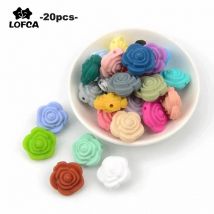 LOFCA 20 Teile/los 21mm Silikon Rose Perlen Für Schmuck Machen Zu Machen Armbänder DIY Schlüsselbund Halskette Schmuck Zubehör