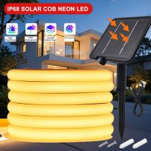 Tira de luz de neón Solar 24V COB impermeable IP68 rojo verde azul blanco Natural cálido 320LEDs/m iluminación lineal Flexible de alta densidad