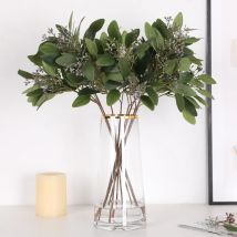5Pcs Artificial Eucalyptus with Fruit Eucalyptus Leaves Wedding Floral Birthday Party Flower Arrangement Fake Plants Home Decor