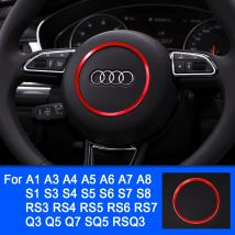 Per Audi A1 A3 A4 A5 A6 A7A8 Q3 Q5 Q7 SQ5 S1 S3 S4 S5 S6 S7 S8 RS3 RS5 RS6 decorazione del volante dell'auto anello Trim Cover Sticker