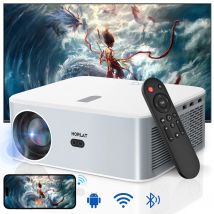 HORLAT Proiettore Esterno 30000 Lumen con Decodifica 4K, Video Full HD 1080P, Home Theater 3D, Correzione Trapezoidale, WiFi 5G, Proiettore Portatile
