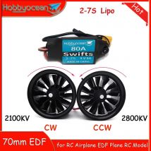 Hobbyocean EDF-Motor 70 mm 12-Blatt 4S 2800KV 6S 2100KV mit 80A ESC CAbout 2200G Schub für RC-Flugzeug RC-Modell EDF-Flugzeugteile