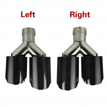 1 pz universale per auto in fibra di carbonio lucido punta marmitta lucidatura forma Y doppia uscita silenziatori tubo di scarico decorazione ugello