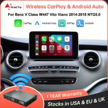 CarPlay inalámbrico para Mercedes Benz Clase V W447 2014-2018 Vito Viano, con Android Auto Mirror Link AirPlay Car Play Funciones