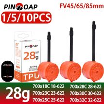 PINMOAP Bicycle 28g Ultra Light Inner Tube Bicycle French Valve Inner Tube Road Bike TPU Tire 700x18/23/25/28/30/32C 45/65/85mm