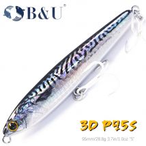B&U Matita affondante Richiamo di pesca Sistema di peso Esca in silicone Gancio triplo Swimbait Wobbler Affrontare Jerkbait Esche artificiali