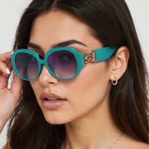 Vintage Sonnenbrille Frauen Modische Doppel Runde Spiegel Design Orange Farbverlauf Kette Gläser Männer Frauen Stile Gläser Frauen