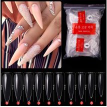 500 Stück Full Cover Fake Gel Extension Nagelspitzen Stiletto Sarg Design Falsche Nagelspitzen für DIY Maniküre Zubehör