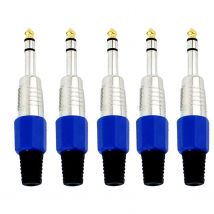 5PC 6,35mm Jack Stecker 1/4 Zoll Mono Stereo Stecker Vergoldet für Gitarre Mikrofon Verstärker Pro Audio kabel Reparatur