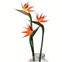3 Stück künstliche Paradiesvogel-Blumen, Gummi-Strelitzia, 24,5 Zoll lange Stielblume, geeignet für DIY Home Party-Themen-Dekoration