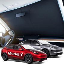 Parasole Pieghevole per Parabrezza Tesla Model Y Juniper e Model 3 Highland 2026, Protezione Solare e Isolamento Termico con Borsa Portaoggetti