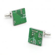 Computer Design Circuit Board Cufflinks For Men Quality Copper Material Green Color Cuff Links Wholesale&retail
