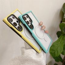 Luxus Kontrast Candy Farbe Magnetische Für Magsafe Fällen Für Samsung Galaxy S25 S24 Ultra Plus Stoßfest Drahtlose Lade Abdeckung