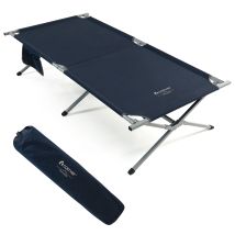 Feldbett Klappbar XXL, 214,5 x 106 cm, Campingbett mit Seitentasche, tragbares Campingliege bis 150 kg belastbar, inkl.