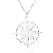 2026 New Round Necklaces Pendant Women Compass Necklace Travel Jewelry Unisex Stainless Steel Chain Graduation Gifts Friends