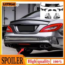 Glänzend schwarzer Hecklippen-Diffusor-Spoiler für Mercedes Benz CLS-Klasse W218 CLS 350 CLS63 AMG Sport 2012 bis 2017, Stoßstangenschutz
