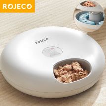 ROJECO Alimentador automático para mascotas, dispensador de Comida inteligente para gatos, dispensador de alimentos húmedos y secos, accesorios para Kibble, Alimentador automático para gatos, 6