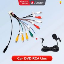 Radio samochodowe stereo Junsun przewod muslimate RCA Aux-in Kabel adapterowy z mikrofonem Akcesoria samochodowe