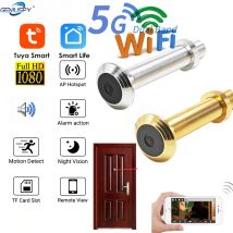 5g 2,4g Dualband Wifi neue Tuya 16mm Durchmesser Weitwinkel Cat Eye Infrarot Nachtsicht Guckloch Wifi Türklingel Kamera Audio