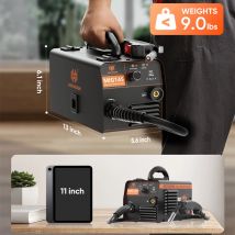 HZXVOGEN 145A Saldatrice semiautomatica non a gas con filo flusso per saldatura di ferro senza gas Strumento saldatore MIG domestico portatile