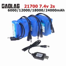 21700 7.4V 2s 6000/12000/18000/24000mAh Battery /USB Charger for T188 2011-5 T888 V007 H18 C18 Remote Control Fishing Bait Boat