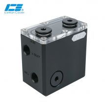 Iceman cooler g1/4 "2u server dc reservoir für flüssigkeits schleife wasser kühlung, kleiner wassertank, pom schwarz, ICE-2UDCR