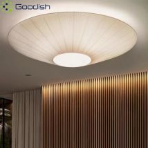 Lámpara de techo de tela wabi-sabi, platillo volador blanco y Beige, accesorio de iluminación, lámparas de decoración para el hogar, sala de estar, comedor, dormitorio