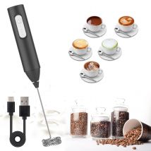 MINI Espumador de leche recargable por USB, máquina de espuma de 3 velocidades, batidor de café, mezclador con mango eléctrico, batidor de huevos