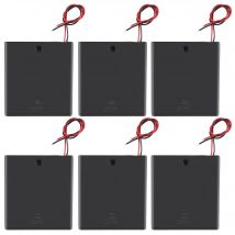 4 AA-Batteriehalter mit Schalter und Anschlüssen, 6-V-Batteriefach mit Ein-/Aus-Schalter für bequemes Energieverwaltung, 6 Stück