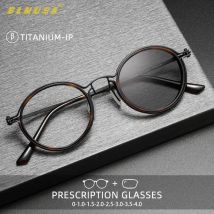 BLMUSA Reinem Titan Casual Männer Vintage Runde Rahmen Gläser Anti Blue Ray Lesebrille Myopie Photochrome Rezept Objektiv