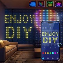 400 LED Inteligentne Kurtyny Świetlne Sterowane Aplikacją Bluetooth, Świąteczne Lampki Fairy Light, DIY Wyświetlacz Zdjęć, Girlanda, Dekoracja na Imprezy i Wesela