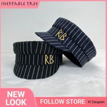 Retro Winter Woolen Frauen Hüte Newsboy Caps Flache Brief Streifen Militray Kappe Britischen Vintage Visier Hut Sombreros De Mujer