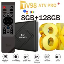Nuovo TV98 ATV Pro Plus TV Box Android 14 Lettore multimediale 4G 5G Dual Wifi6 8K 4K BT5.0 Telecomando vocale Allwinner H313 Quad Core iptv