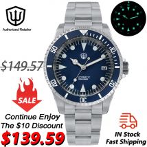 Watchdives WD5513 Sub Watch Herren NH35 Automatikwerk Saphirglas 20Bar Wasserdicht BGW9 Leuchtende 38mm Vintage Uhren