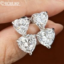 Heart Cut Moissanite Drop Earrings for Women 3/6cttw Luxury Quality Lab Diamond GRA Certified S925 Sterling Silver Bride Jewelry