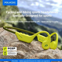 POLVCDG Auricolari da ciclismo a conduzione ossea aperta Memoria da 32 GB Auricolari Bluetooth 5.4 Sport all'aria aperta Auricolari da corsa X1