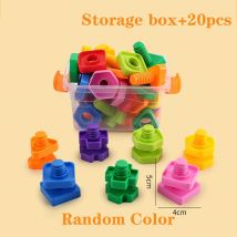 10/20 sztuk zestaw zakręcanie klocki kreatywne mozaikowe Puzzle zabawki dla dzieci plastikowa wkładka kształt nakrętki chłopcy zabawki edukacyjne
