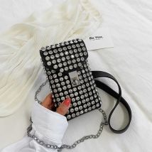 Luxus voller Strass Frauen Telefon Hüft taschen abnehmbare Pu Leder Hüftgurt Schuh kette Cross body Umhängetasche Pack