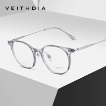 VEITHDIA Brille Optische Titan Legierung Rahmen Anpassbare verschreibungspflichtige objektiv Brillen Männer Frauen Myopie Computer Brillen V7136