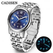 CADISEN-reloj mecánico automático para hombre, cronógrafo de acero inoxidable MIYOTA 2024 de zafiro, resistente al agua, 39MM, nuevo, 8215