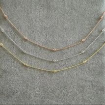 2025 Top Fashion Sexy Frauen Feine 925 Sterling Silber Schmuck Geschenke Lünette SSmall Kreis Charm Perlen Mit Winzigen CZ Choker Halsketten