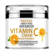 Vitamin C-Creme, Vitamin C-Gesichtscreme mit Nikotinamid und Hyaluronsäure,