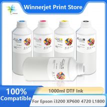 Winner jet 1000ml weiße dtf tinte für epson dx5 dx7 l1800 l805 i3200 xp600 dtf druck pet film dtf pulver transfer tinte