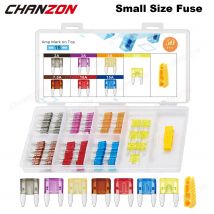 50-teiliges Auto-Sicherungsset, klein, Geldautomat, Auto-Blade, 2 A, 3 A, 5 A, 7,5 A, 10 A, 15 A, 20 A, flink, Motorrad, Automobil-Elektromotor, sortiertes Kit