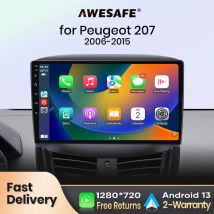 AWESAFE PX9 Autoradio Autoradio per PEUGEOT 207 207CC 2006-2015 Schermo Carplay Wireless Android Auto Stereo GPS Navi FM RDS BT