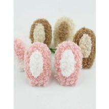 32Pcs 3.5*5.5cm Handmade Teddy Plush Rabbit Ears Padded Appliques For DIY Headwear Hairpin Crafts Decoration Clothes Accessories