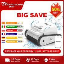 EVERCROSS BOT U8 Robot Piscina Senza Fili con APP, durata della batteria di 120 minuti, 200 m² aree di pulizia, navigazione intelligente